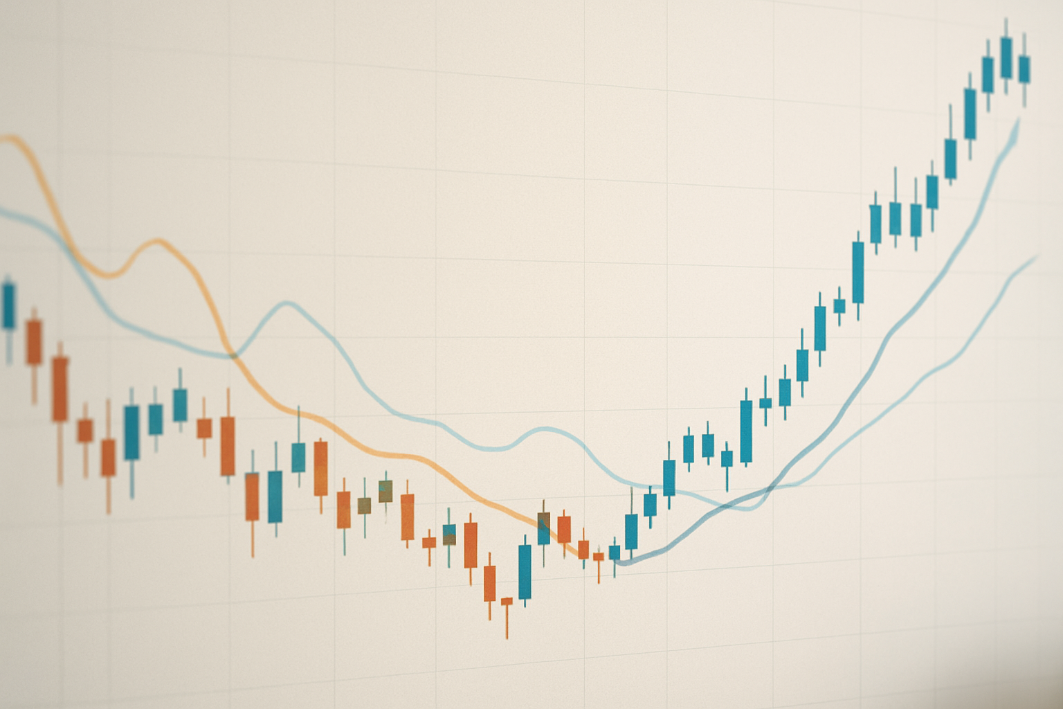 Andamento del cambio con grafico finanziario stilizzato e indicatori di mercato