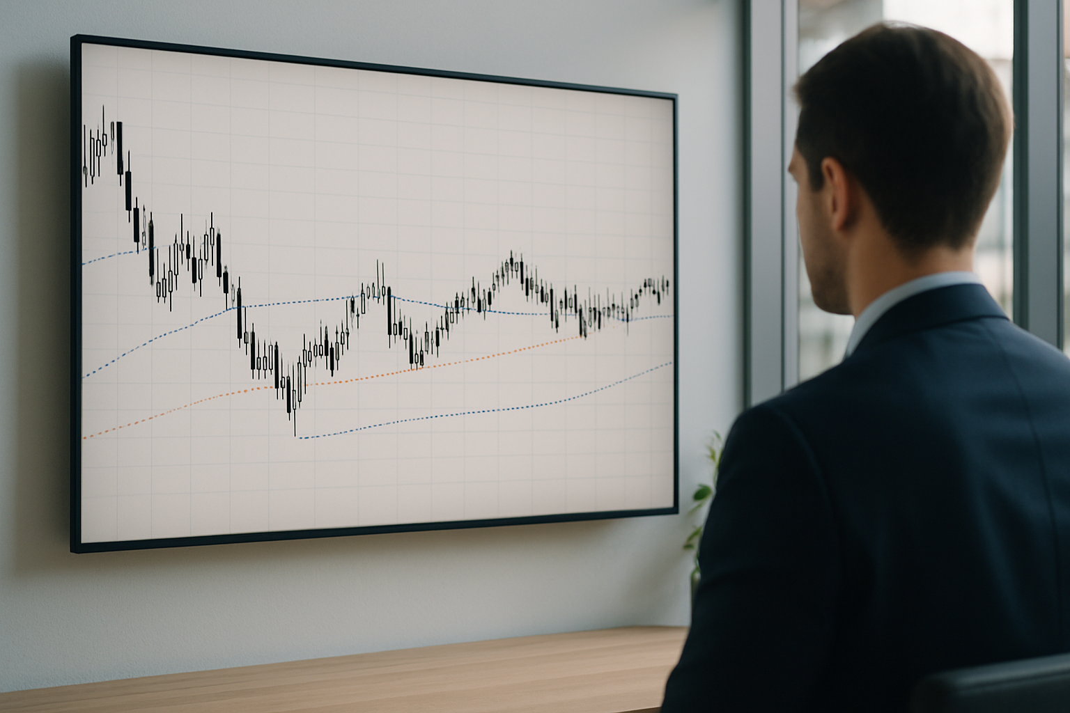 Grafico del cambio in fase di consolidamento con movimenti laterali e volatilità compressa