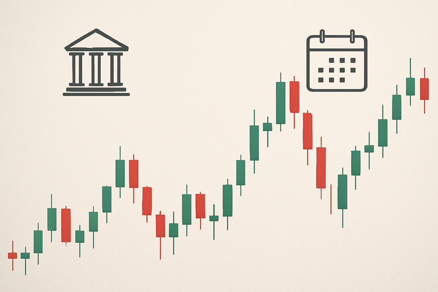 Grafico forex in fase laterale con riferimenti a tassi e calendario macroeconomico