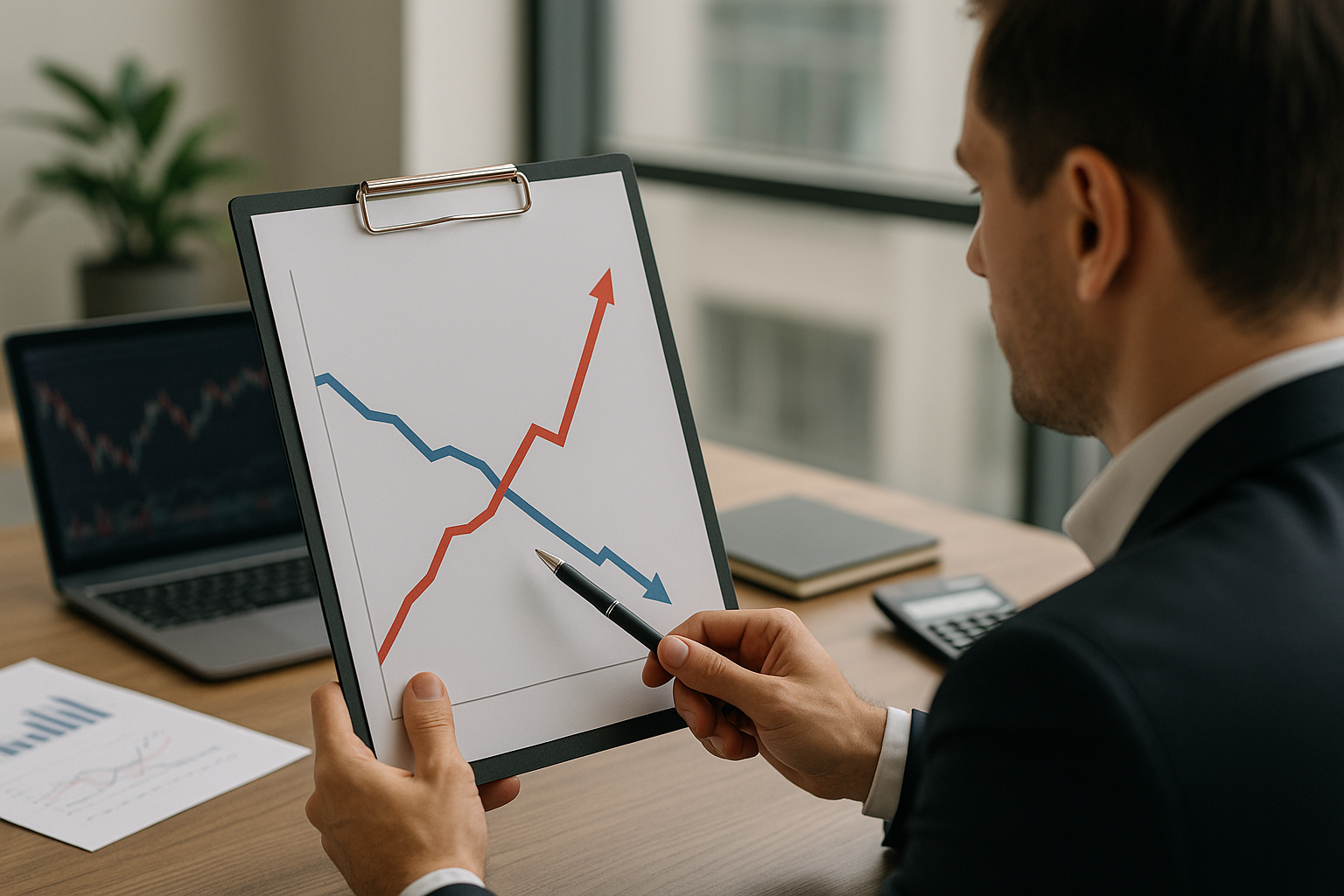 Linee divergenti che rappresentano inflazione e tassi in Europa e negli Stati Uniti