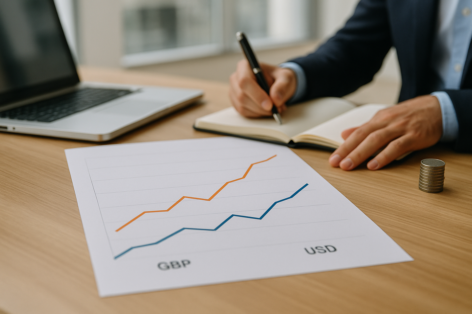 Linee di andamento divergente tra sterlina e dollaro legate a aspettative sui tassi