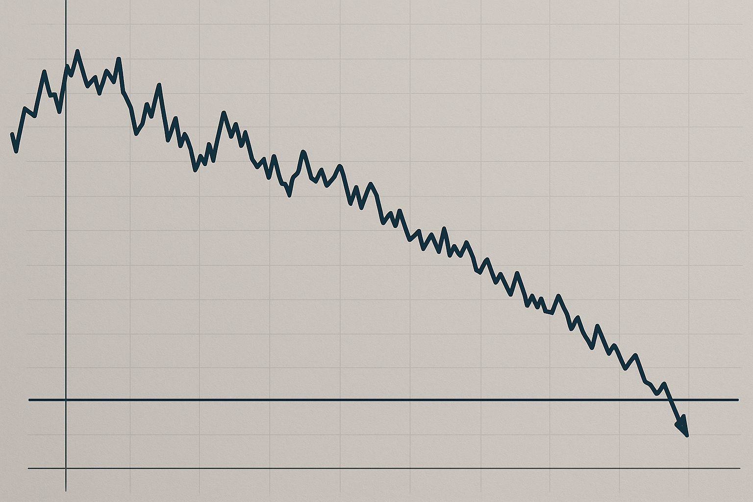 Grafico del cambio EUR/JPY in discesa verso un livello di supporto