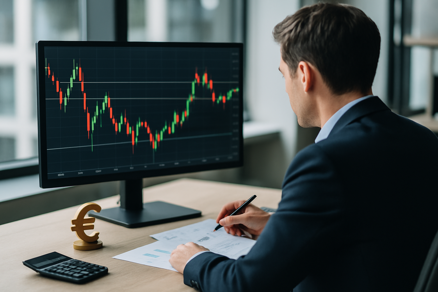 Grafico Forex con livelli tecnici e aumento dell’attività di mercato nel pomeriggio europeo