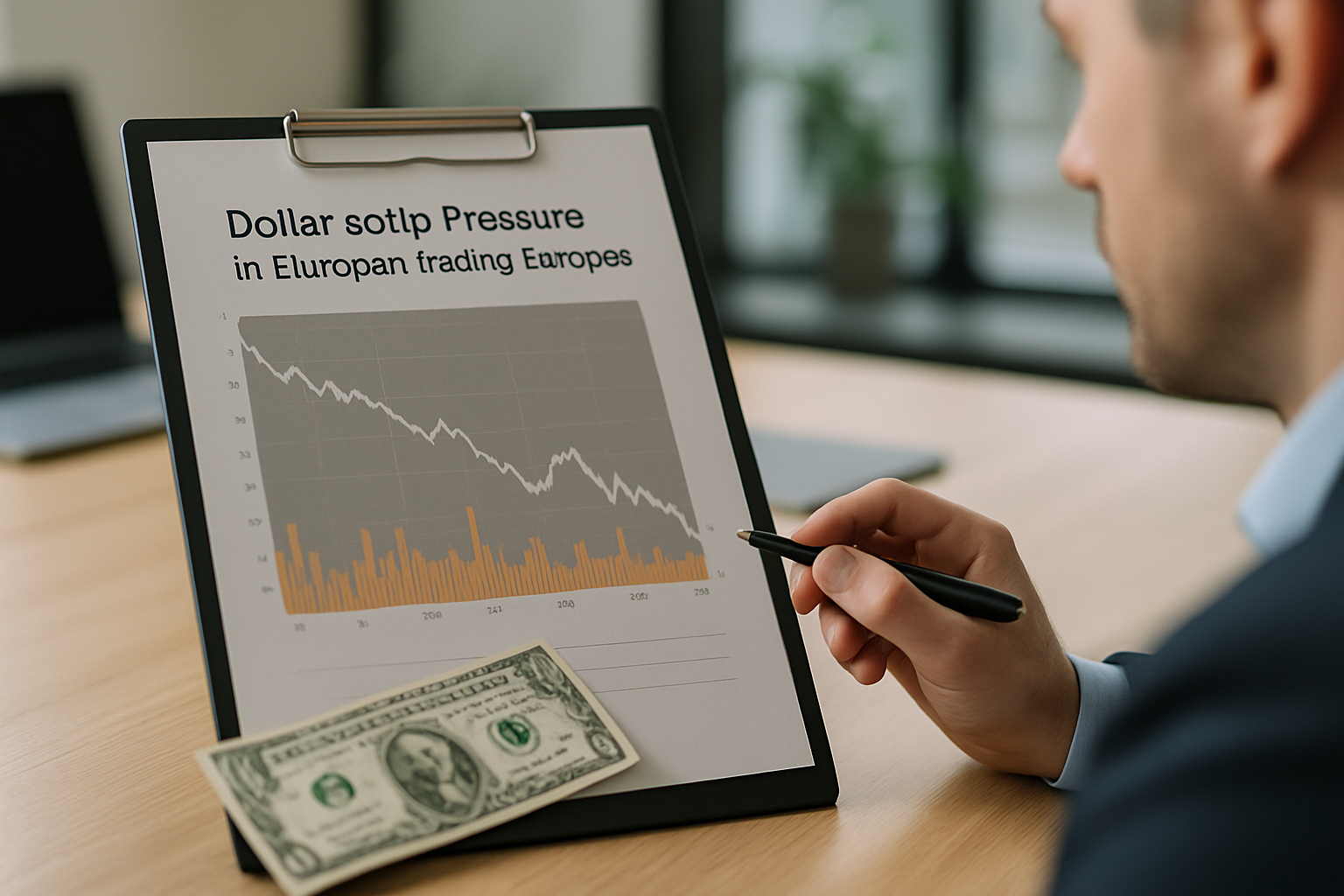Andamento del dollaro in calo durante la sessione europea con volumi di scambio elevati
